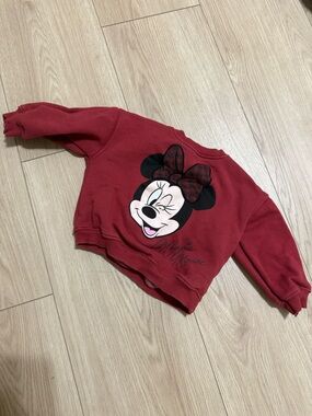 Zara Red Minnie Mouse Graphic Sweatshirt toddler girl